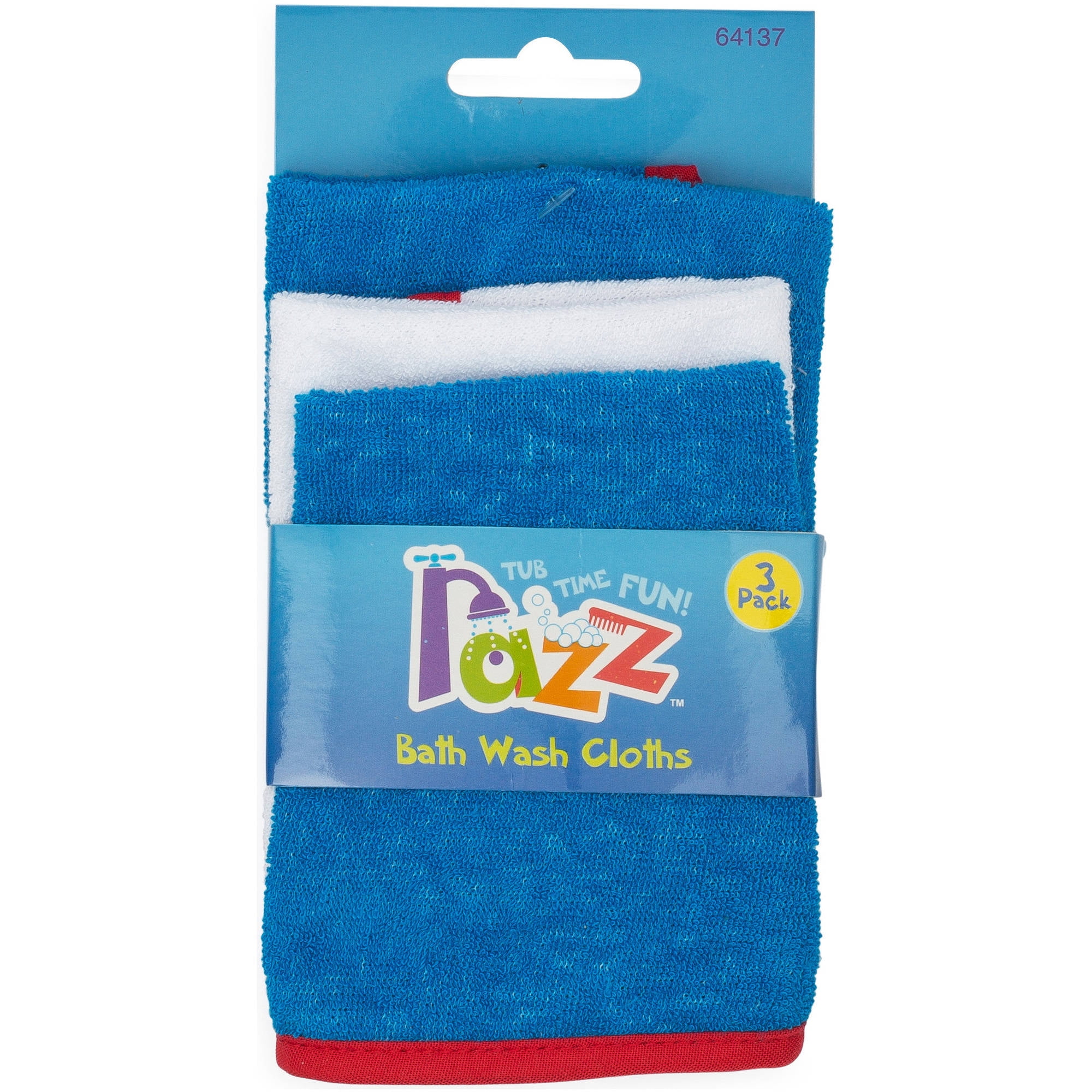 Razz Bath Wash Cloths, 3 count