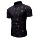 thumbnail image 2 of Camisa de manga corta con estampado de ramitas y corte entallado de negocios con botones informales para hombre, 2 of 4