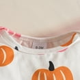 thumbnail image 6 of ENFLASH My First Halloween Baby Girl Outfit Newborn Pumpkin Romper Corduroy Suspender Overalls Headband 3-Pieces Halloween Clothes, 6 of 11