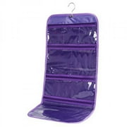 WODISON Foldable Clear Hanging Travel Toiletry Bag Cosmetic Organizer Storage Purple