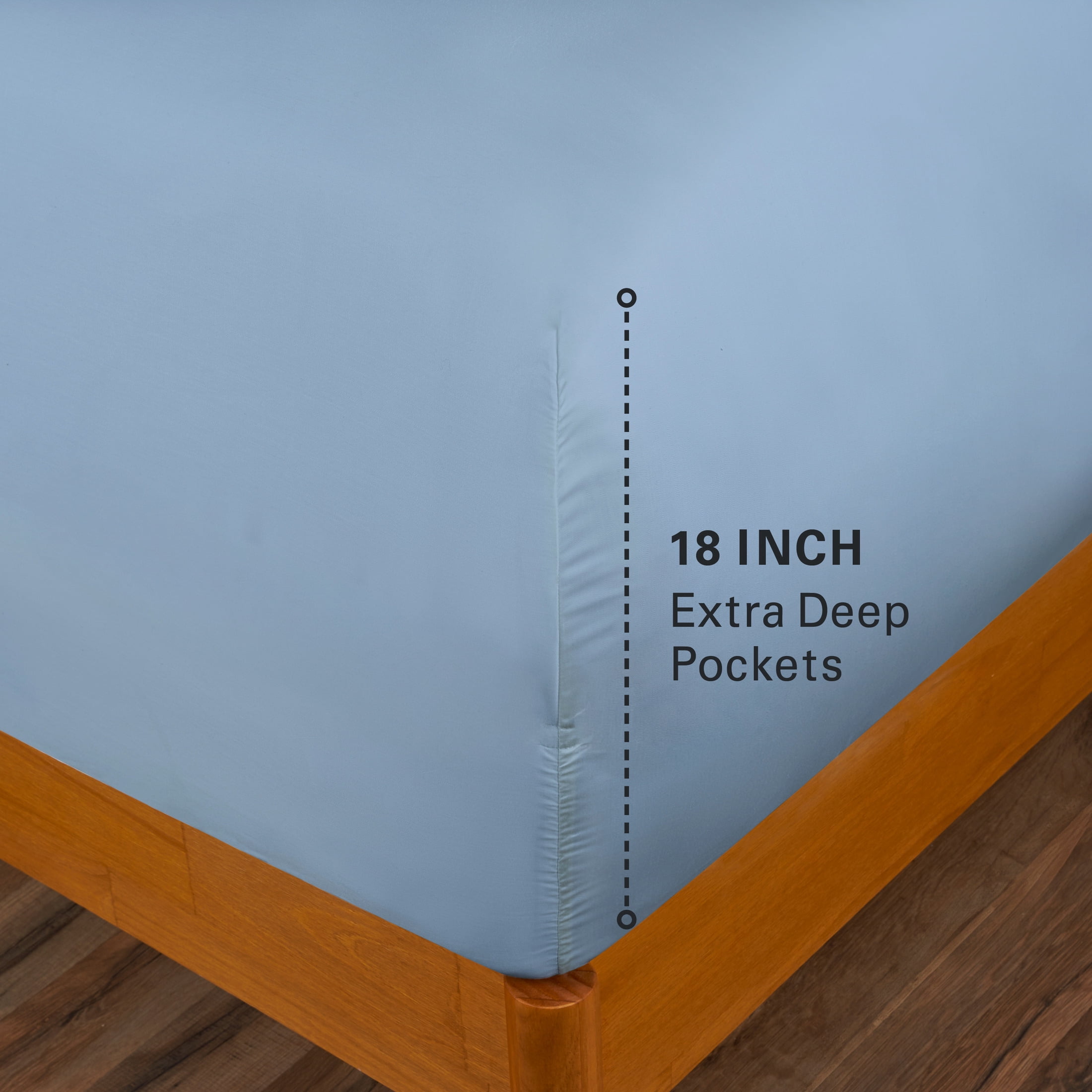 Allswell 100% TENCEL™ Lyocell Queen Sheet Set, 4-Piece Soft & Silky Bed Sheets and Pillowcases, Cooling Bedding for Bed in a Bag Sets, Blue Water