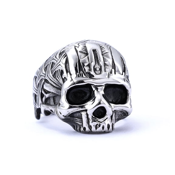 Skull Shaped Unisex Stainless Steel Ring Sizes 7 8 9 10 11 12 13 14 Statement Gothic Jewelry Everyday Wearable