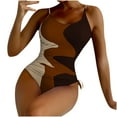thumbnail image 1 of RKSTN Maillots de Bain pour Femmes une-Pièce à Col en V Maillot de Bain Enveloppant Contrôle du Ventre avec Bretelles Spaghetti Ajustables, 1 of 5