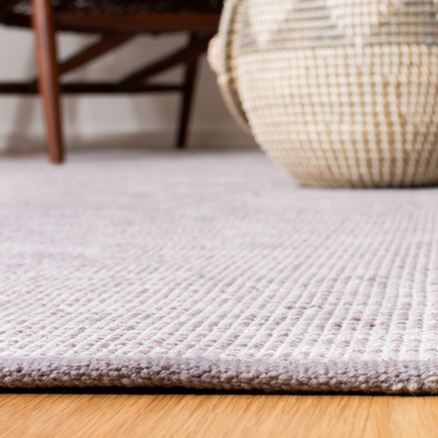 SAFAVIEH Montauk Bernadine Solid Braided Cotton Runner Rug, Silver, 2'3" x 8'