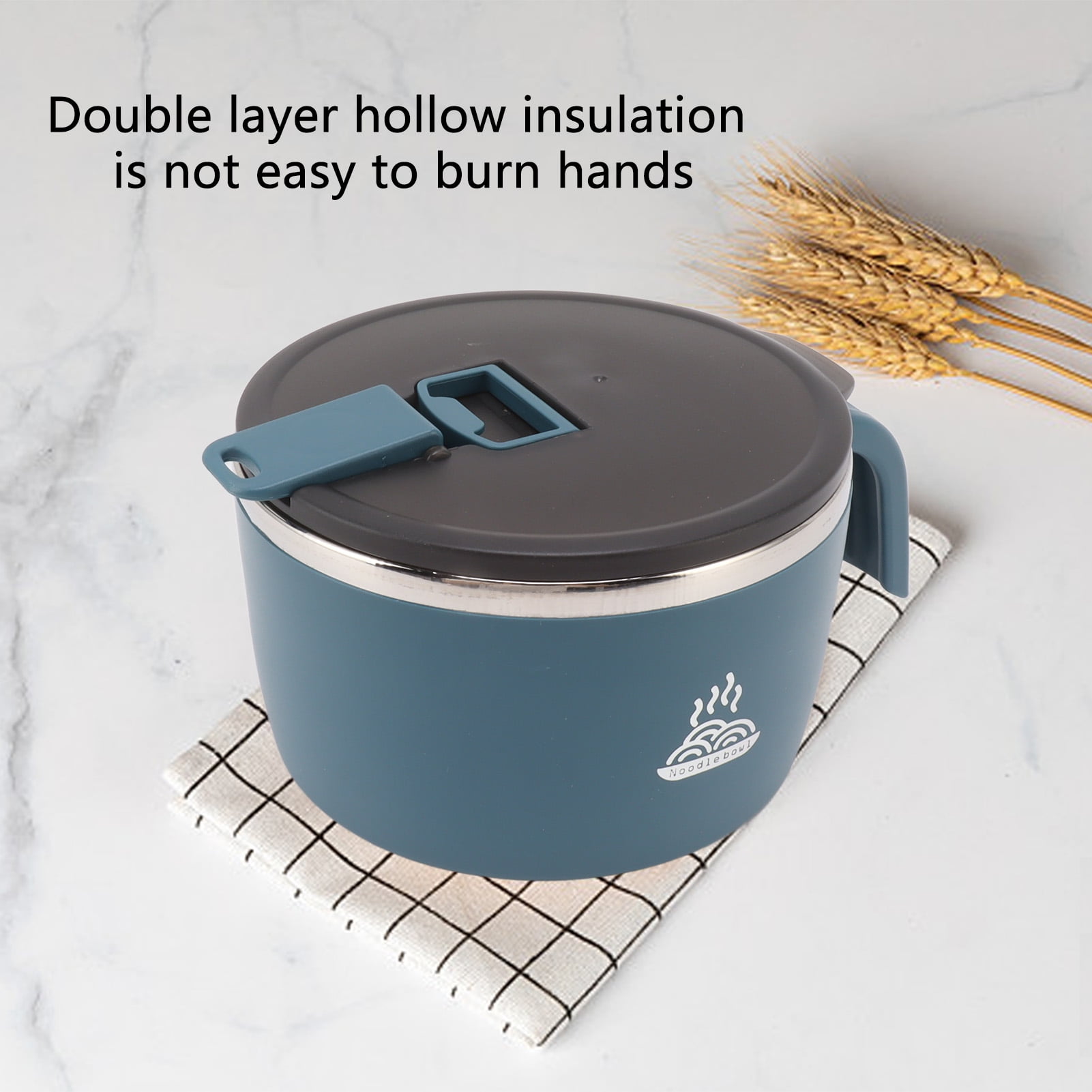 Bol Isotherme Ramen Grande Capacité En Acier Inoxydable – Passe Au Micro-ondes Et Lave-vaisselle, Idéal Pour Repas Chauds/Froids