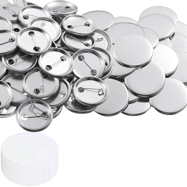 100 Juegos de Piezas de Botón de Pin de Insignia de Metal Ronda Insignias Botóns de piezas de Metal Botón Pin Insignia Kit de Suministros