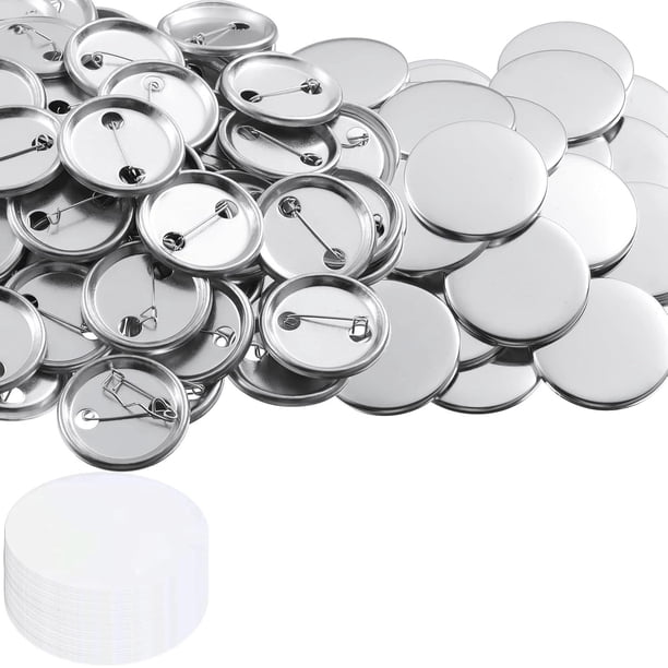 100 Juegos de Piezas de Botón de Pin de Insignia de Metal Ronda Insignias Botóns de piezas de Metal Botón Pin Insignia Kit de Suministros