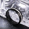 thumbnail image 4 of White CZ Stainless Steel Engagement Band Men Womens Wedding Black Ring Size 5-13, 4 of 6
