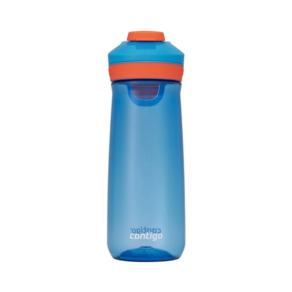 Contigo Kids Casey Water Bottle with Autoseal Lid, Blue Poppy with Coral, BPA-Free