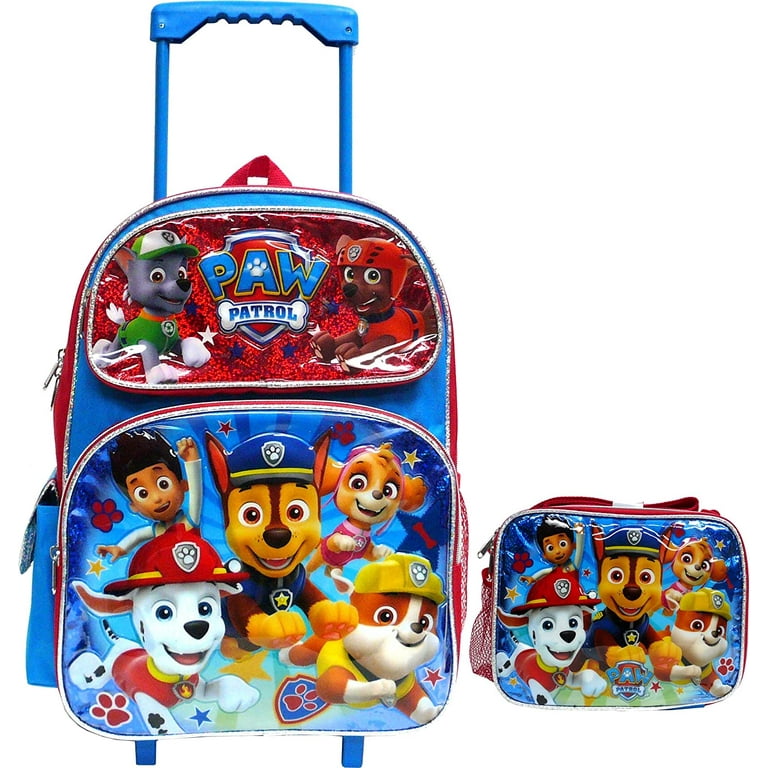 Paw Patrol Team Players 16 Large Rolling School Backpack with Lunch Box SET Walmart