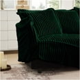 thumbnail image 6 of Green Corduroy Living Room Ottoman with Removable Cover, Modern Footrest Stool for Lounge, 6 of 7