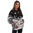 thumbnail image 7 of SCRAWLGOD Christmas Day Womens Casual Crew Neck Sweatshirt with Pockets Oversized Comfy Long Sleeve Lightweight Pullover Drop Shoulder Tops Fall Clothes, House Snow Christmas Tree Print, S, 7 of 7