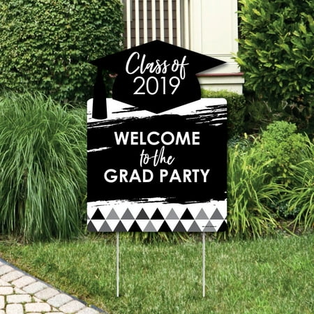 Black and White Grad - Best is Yet to Come - Party Decorations - 2019 Graduation Party Welcome Yard