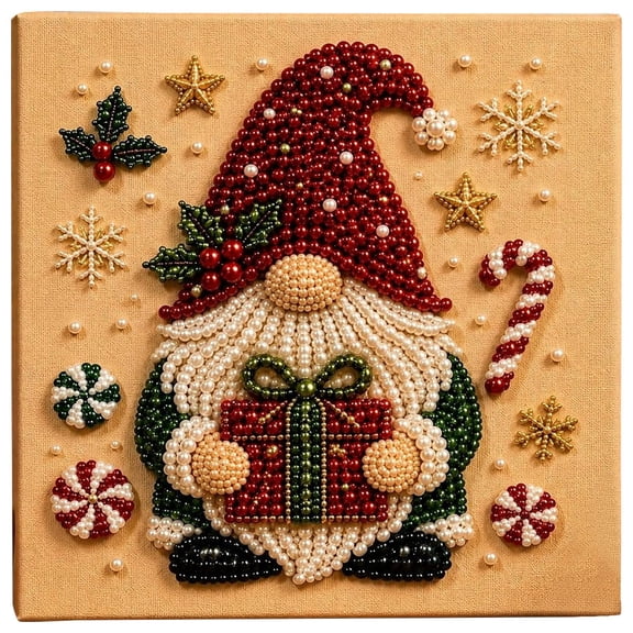 Christmas Pearl Diamond Painting Kit, DIY Handmade Art Craft Kit for Adults Beginners, Holiday Home Wall Decor, Festive Handcraft Gift for Christmas