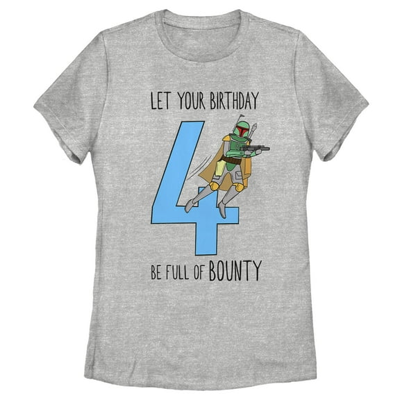 Women's Star Wars Boba Fett 4th Birthday Full of Bounty  Graphic T-Shirt