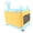 Blue/Yellow, variant on Riousery Foldable Toy Box with Wheels, Cute Plastic Toy Chest Storage with Pull Handle and Building Block Lid for Kids, Blue Yellow (12.2 in / 31 cm)