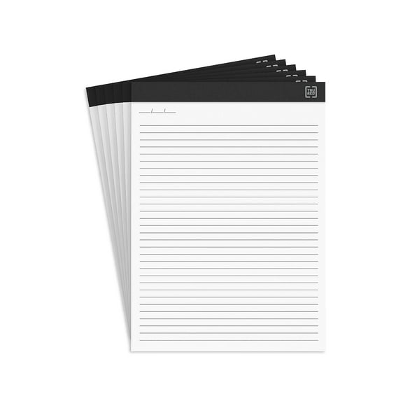 Staples TRU RED Notepads 8.5" x 11.75" Narrow Ruled White 50 Sheets/Pad 6 Pads/Pack (TR57378)
