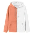 thumbnail image 5 of NMMUED Zip Up Hoodie Women Oversized Hoodie Sweatshirt for Women Hooded Jacket Women Zip Up Jackets for Women, Orange S, 5 of 5