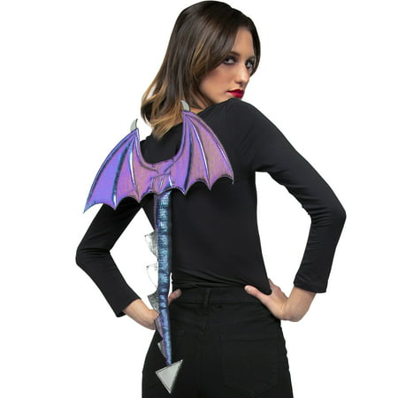 M&J Trimmings Iridescent Dragon Wings Halloween Costume Accessory for Adults, One