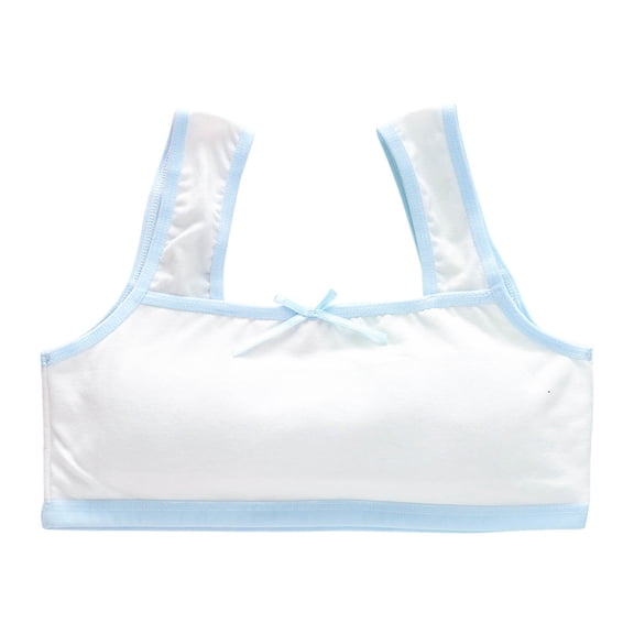 Babcutegg Bras for Kid Girls Pull-on Design Wireless Seamless Comfortable Juniors Training Bra Girls Underwear Sky Blue Size 13