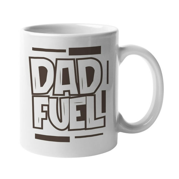 Dad Fuel White Ceramic Coffee & Tea Mug Cup for Dads (11oz)