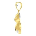 thumbnail image 3 of 10kt Two-tone Gold Womens Purple White Heart Round Cubic-Zirconia Teddy Bear Fashion Charm Pendant, 3 of 5