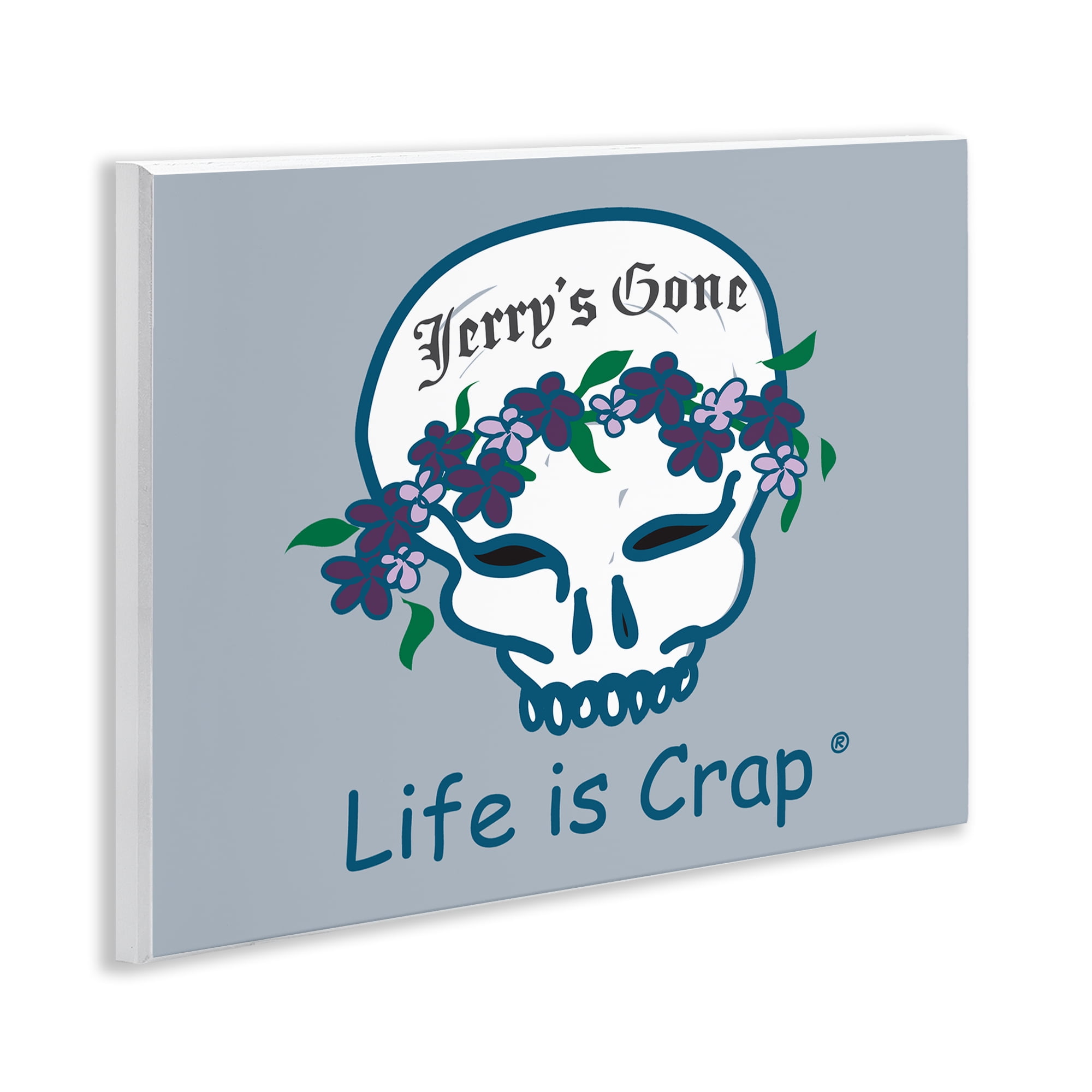 Stupell Industries Jerry's Gone Skull Novelty & Humor Painting Unframed Art Print Wall Art, 14 x 11