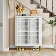 thumbnail image 4 of Tribesigns 6-Tier Shoe Cabinet with Louvered Doors, Large Wooden Shoe Storage Cabinet with Adjustable Shelves for Entryway, Hallway, White, 4 of 6