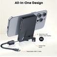 thumbnail image 5 of Magnetic Power Bank 10000mAh, 20W Fast Charging Wireless Power Bank, Portable Charger With a folding stand and Portable Fast-Charging Cable, Compatible with iPhone 18/17/16/15 Series, Samsung, 5 of 7