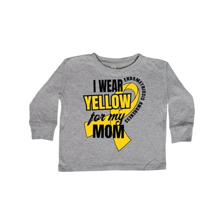

Inktastic I Wear Yellow For My Mom Endometriosis Awareness Gift Toddler Boy or Toddler Girl Long Sleeve T-Shirt