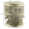 thumbnail image 5 of Benjara Nightstand with Scrolled Carvings and Half Moon Shape, Champagne Silver, 5 of 5
