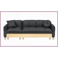 thumbnail image 3 of 3-Seat Teddy Fabric Sofa Bed with Storage - Waterproof & Stain-Resistant, 87” Wide for Living Room Bedroom, 3 of 11