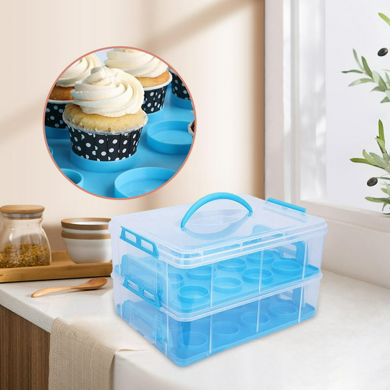 Reusable Cupcake Storage Containers Holder, Baking Cupcake Boxes ,Food  Transporter Container ,Cupcake Carrier Storage for Cake Muffins Baking 2  Tiers