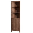 thumbnail image 3 of Ktaxon Corner Bathroom Cabinet with Fluted Double - doors, 5 - Tier Freestanding Storage, Walnut, 3 of 9