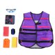 thumbnail image 1 of Kit de chaleco con clip para pistola de juguete para niños, color morado, chaleco, clips, dardos suaves, gafas y máscara, 1 of 8