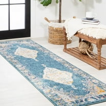 JONATHAN Y MODERN PERSIAN 2 x 8 Runner Rug, Zelda Bohemian Cottage Medallion - Turquoise/Gray, MDP213A-28