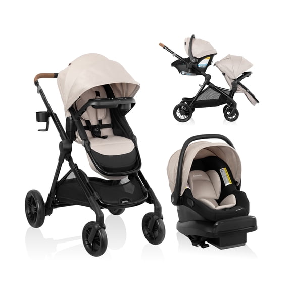 Evenflo Pivot Xpand Travel System w/LiteMax NXT Rotational Infant Car Seat (Infant Rear Facing Car Seat 3-22 lbs - Stroller 0-5 Years)