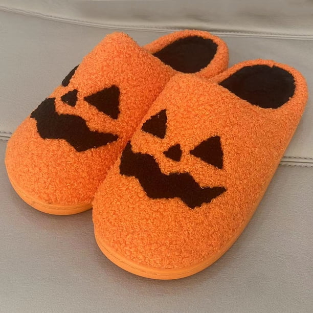 Zapatillas de felpa para hombre y mujer zapatos acogedores con cara de fantasma zapatillas de esqueleto regalos de Halloween
