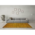 thumbnail image 3 of Ahgly Company Indoor Round Oriental Yellow Industrial Area Rugs, 4' Round, 3 of 4
