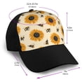 thumbnail image 2 of Naloa Sunflowers And Bee Adult adjustable Print Baseball Hat, Patchwork curved brim baseball capfor Men and Women, One Size, 2 of 5