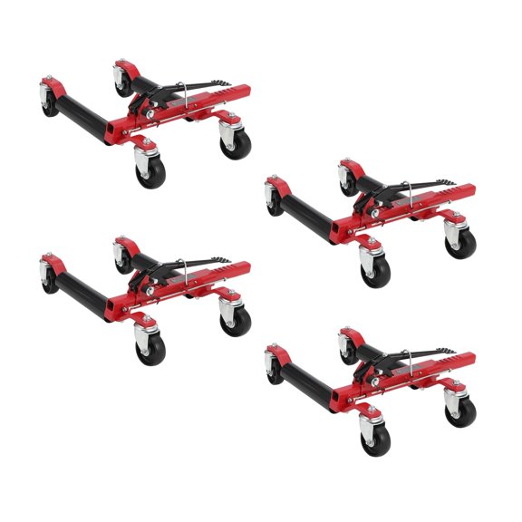 Car Wheel Dolly Jack Set of 4, 1500LBS Capacity, with Steel Twin Rollers and Foot Pedal for Tire Auto Repair Moving