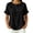 Black, variant on 2026 Cotton Vintage Classy Tops for Women Loose Fit Button Up Crewneck Short Sleeve Tee Lightweight Trendy Summer Outfits