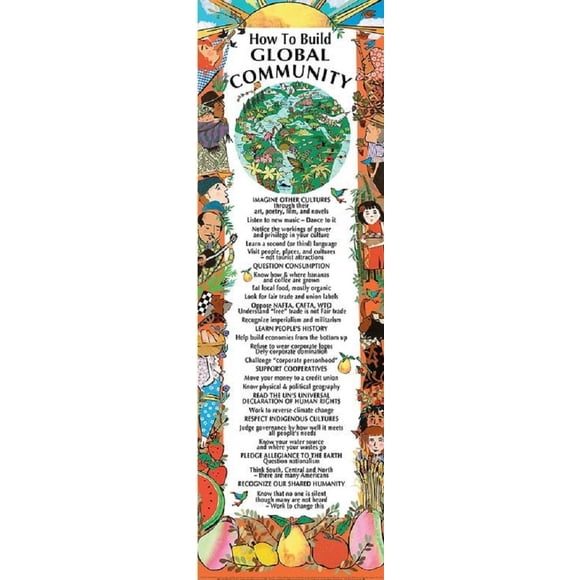 Laminated How to Build Global Community Print Poster 12x36