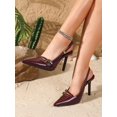 thumbnail image 6 of On feet& in love Women's Pointed Toe Multi Metal Buckle Slingback Stiletto High Heel Dress Pumps for Wedding Party Daily Occasion, 6 of 6