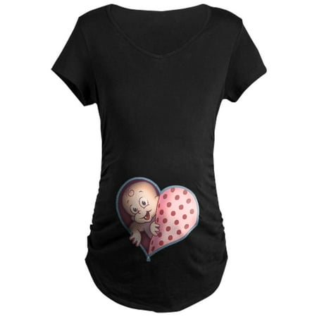 

CafePress - Open Hearted Wombie Maternity Dark T Shirt - Maternity Dark T-Shirt