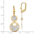 thumbnail image 4 of Auriga Fine Jewelry 14K Yellow Gold w/White Rhodium Dangle Earrings for Women (L- 1.66 inch, W- 0.6 inch), 4 of 6