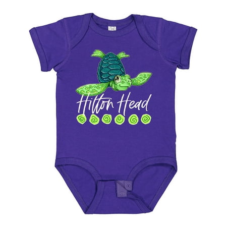 

Inktastic Hilton Head Cute Smiling Sea Turtle Gift Baby Boy or Baby Girl Bodysuit