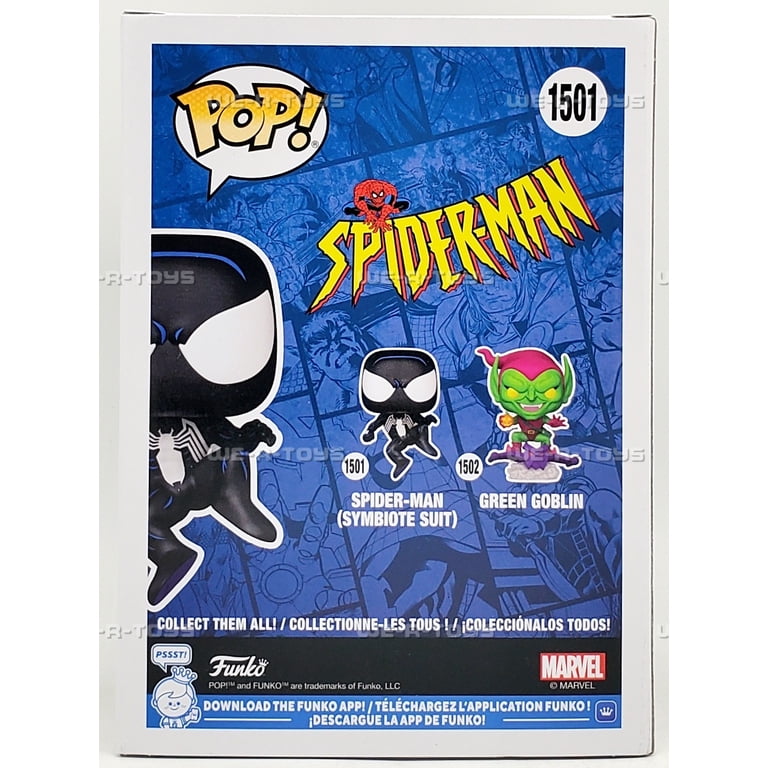Funko POP! Marvel Spider-Man, Black Suit Spider-Man #1501, 3.75