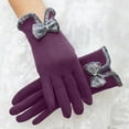 thumbnail image 2 of MIASHUI Gants Chauds pour Femmes Automne Hiver en Polaire Non Pelucheuse pour Cyclisme Extérieur, Gants Mignons Résistants au Froid et à l'Écran Tactile, Hiver, Compressibles, Couleur Unie Violet, 2 of 4