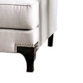 thumbnail image 4 of Benzara Upholstered Fabric & Solid Wood Loveseat with Low Arms in Light Gray, 4 of 5